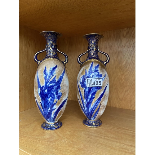 425 - Pair of Royal Doulton floral vases