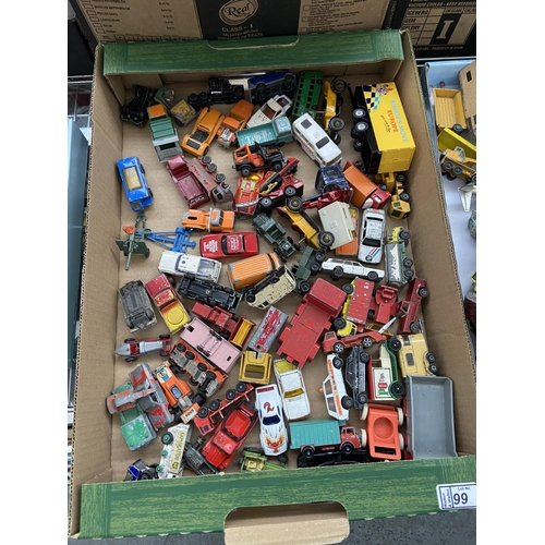 99 - Box containing Die-cast vehicles including Lesney and Corgi etc