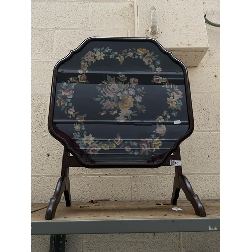 16 - Tilt-top cross-stitch fire screen table