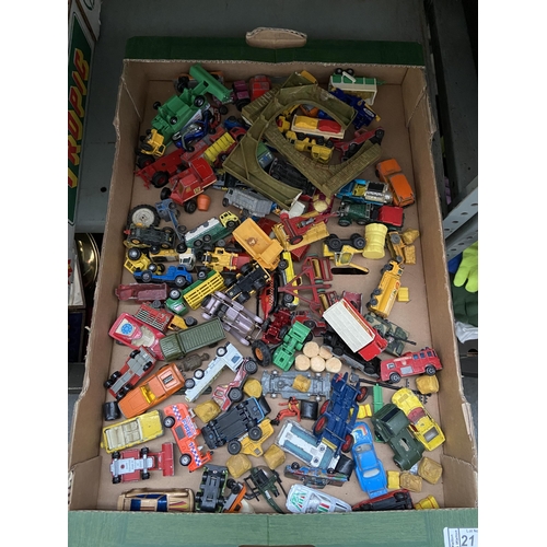 21 - Box containing Matchbox vehicles