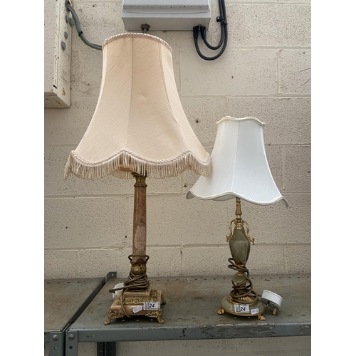 24 - Onyx lamp and a marble lamp