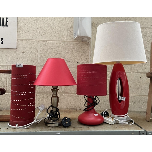 46 - 4 Modern red lamps