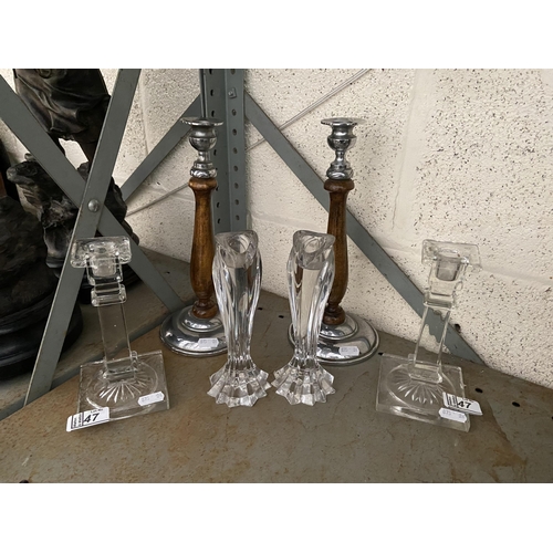 47 - 3 Pair of candlesticks