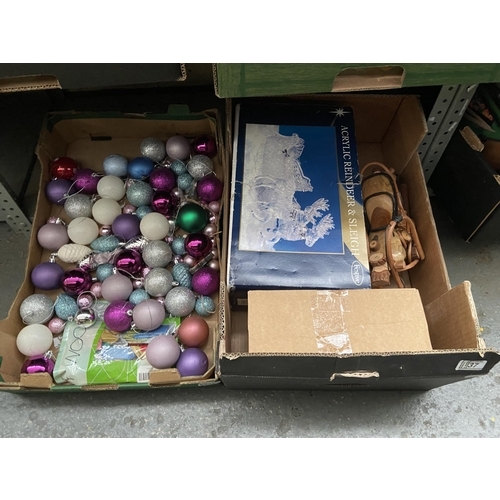 37 - 2 Boxes containing Christmas decorations