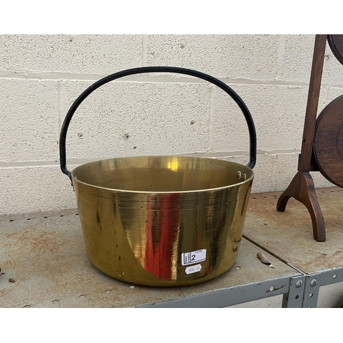 2 - Large brass jam pan