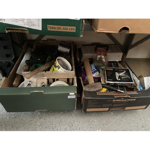 225 - 2 Boxes containing tools and a staple gun