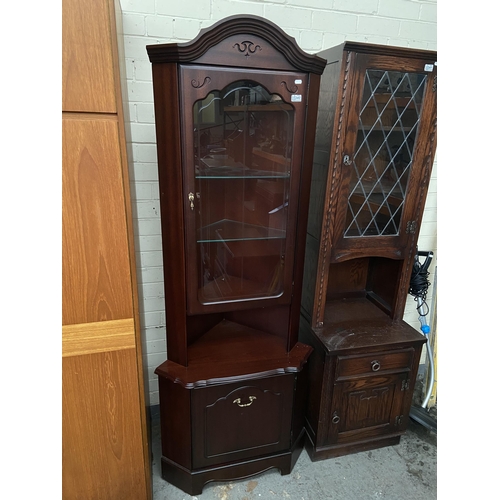 340 - Mahogany corner display cabinet