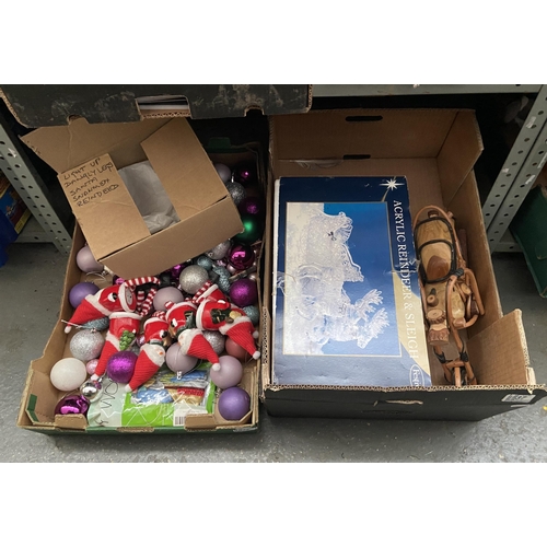 37 - 2 Boxes containing Christmas decorations etc