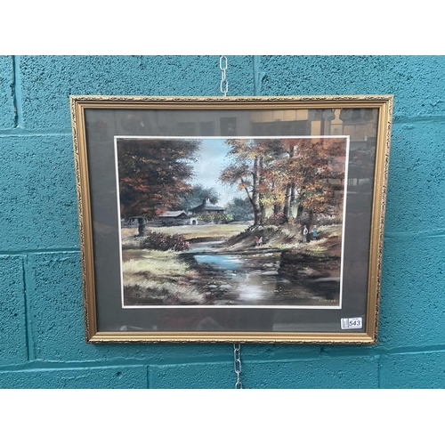 543 - Framed and glazed 'trough of bowland' pastel signed K. Crabtree