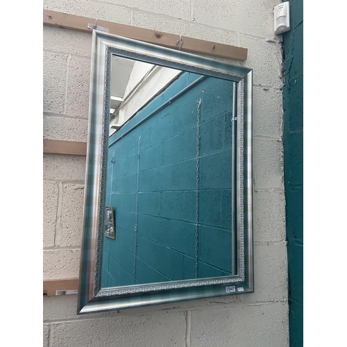 547 - Modern silver framed mirror