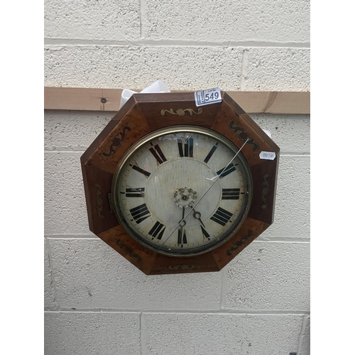 549 - Octagonal vintage wall clock