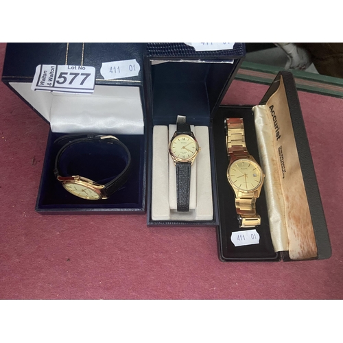 577 - 2 Sekonda watches and an Accurist watch