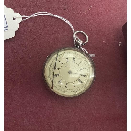 579 - Silver case pocket watch A/F (146g total)