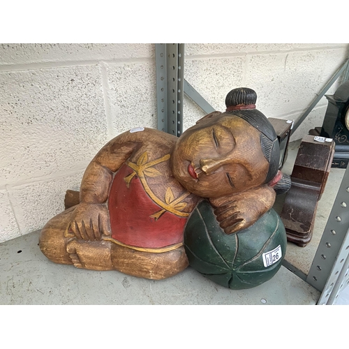 26 - Large Chinese wooden figure