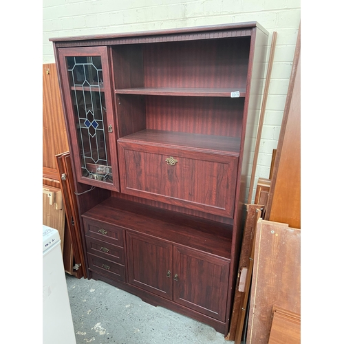 276 - Mahogany effect display cabinet