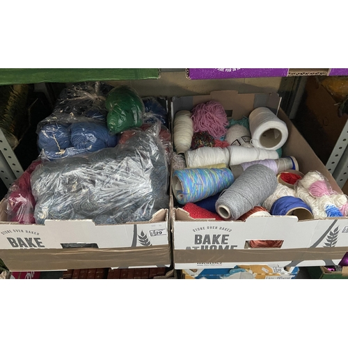 29 - 2 Boxes containing wool and cotton thread etc