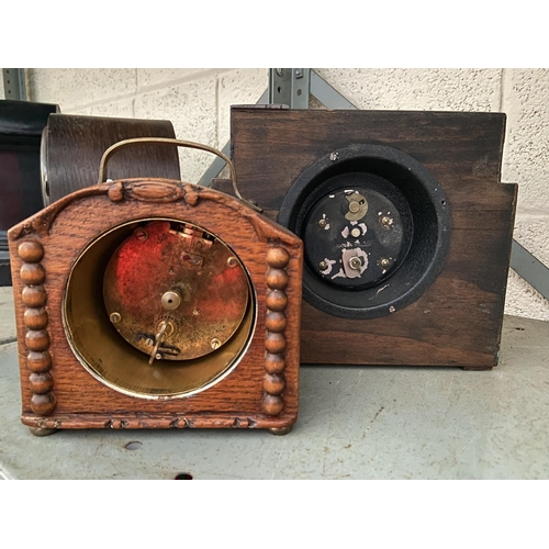 38 - Art Deco mantle clock and a small French table clock