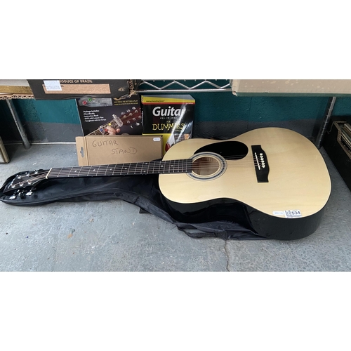 534 - Martin Smith acoustic guitar with case and tutorial