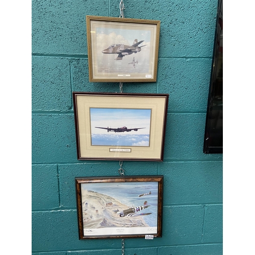 536 - 3 Framed and glazed 'war plane' prints