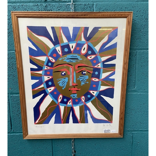 537 - Framed and glazed 'Helios' signed print