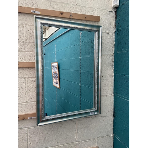 538 - Modern silver framed mirror