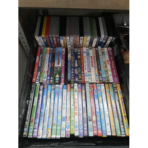 7 - Box containing Children's DVDs