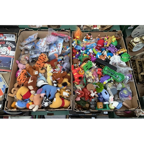 87 - 2 Boxes containing collectible McDonald's Disney plushies etc