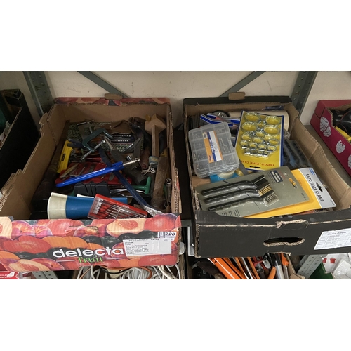 220 - 2 Boxes containing tools