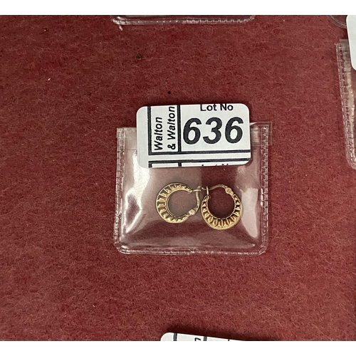 636 - Pair of 9ct gold earrings