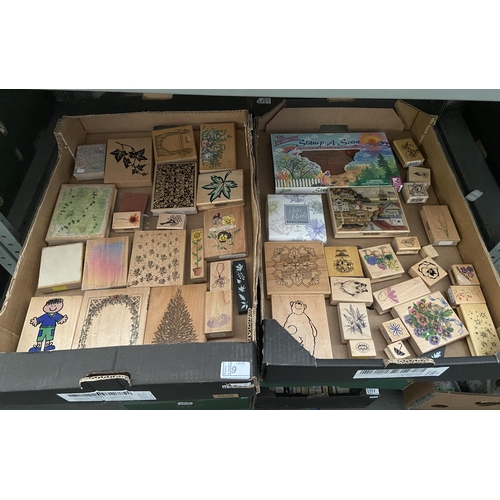 9 - 2 Boxes containing crafting stamps