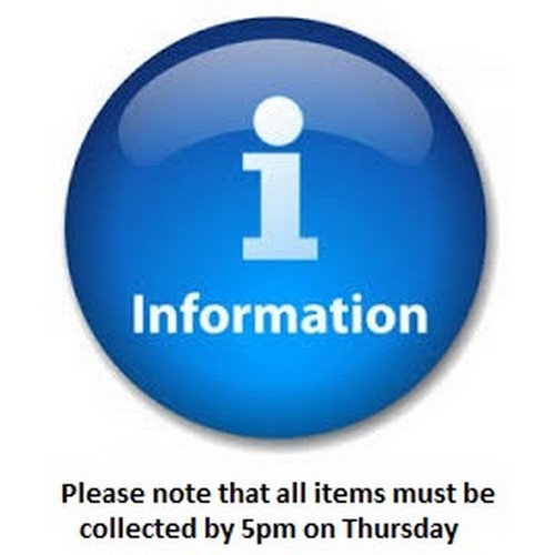 0 - All items are collect only unless previously organised. Delivery is available on smaller single item... 