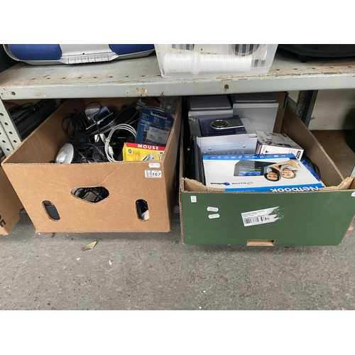 167 - 2 Boxes containing assorted electronics