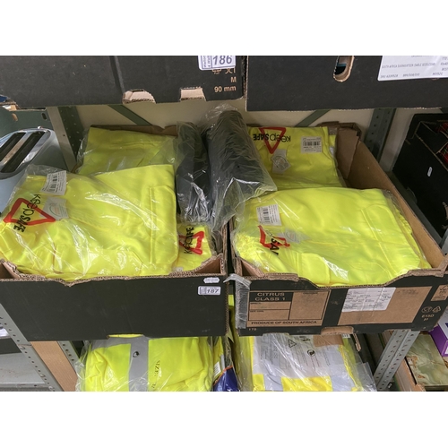 187 - 2 Boxes containing new Hi-Vis clothing