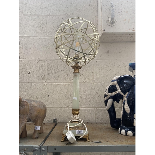 19 - Ornate onyx lamp