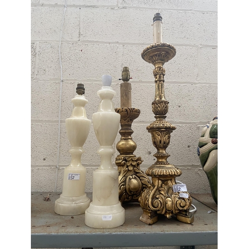 2 - 4 Ornate candlestick lamps