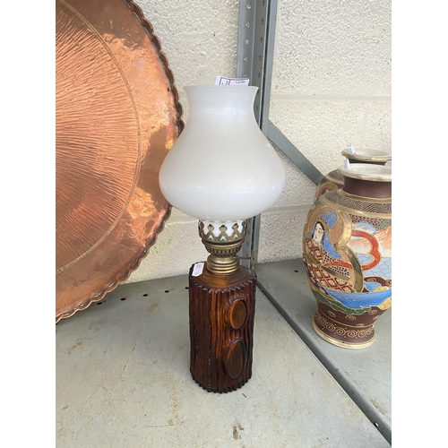 37 - Amber glass oil lamp