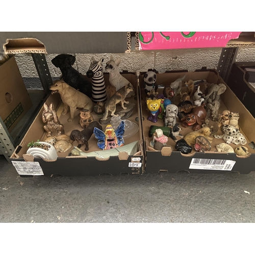 75 - 2 Boxes containing animal figures etc