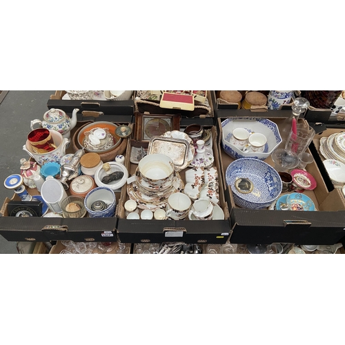 84 - 3 Boxes containing a Spode candlestick, vintage silhouette and Aynsley China