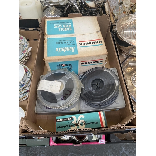 89 - Box containing a slide projector etc