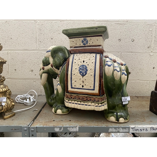 9 - Large green elephant plant stand