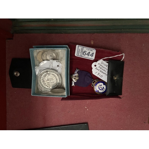 Quantity of coins and a silver Masonic jewel