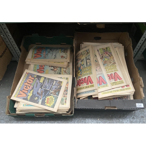 28 - 2 Boxes containing over 240 vintage Victor comics (no duplicates)