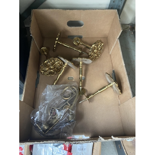 186 - 6 brass curtain tie backs