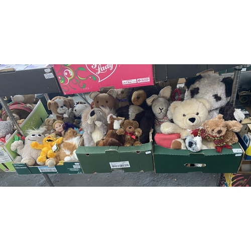 205 - 3 Boxes containing TY beanies and other teddies