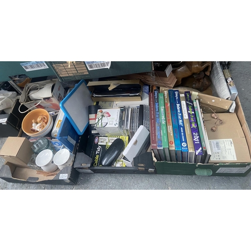 214 - 3 Boxes containing ceramics, oil burners, books etc