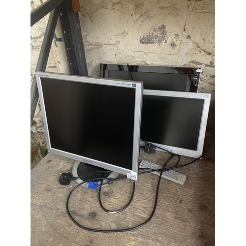 401 - Various monitors and TV