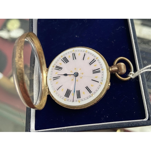 627 - Vintage 14ct gold case pocket watch, 32g in total