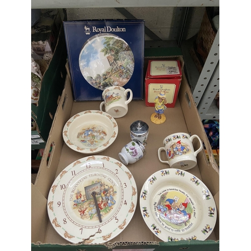 7 - Box containing Royal Doulton Bunnykins collectibles and a Royal Stafford Noddy mug etc