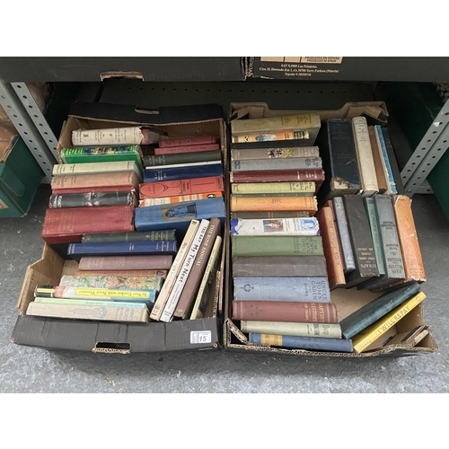 15 - 2 Boxes containing vintage and antique books etc