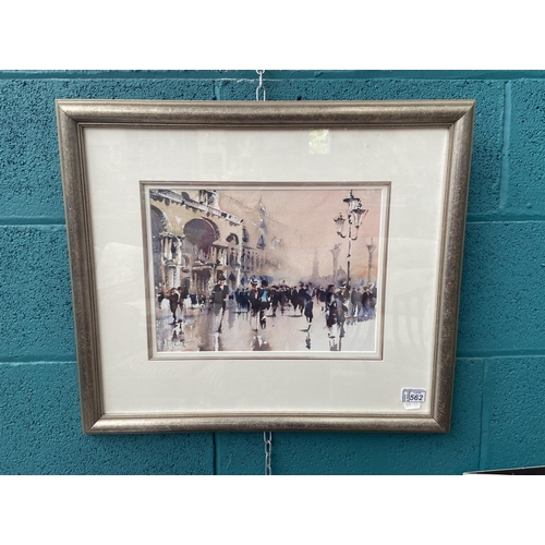 578 - Framed and glazed original watercolour painting by Trevor Lingard of Accrington